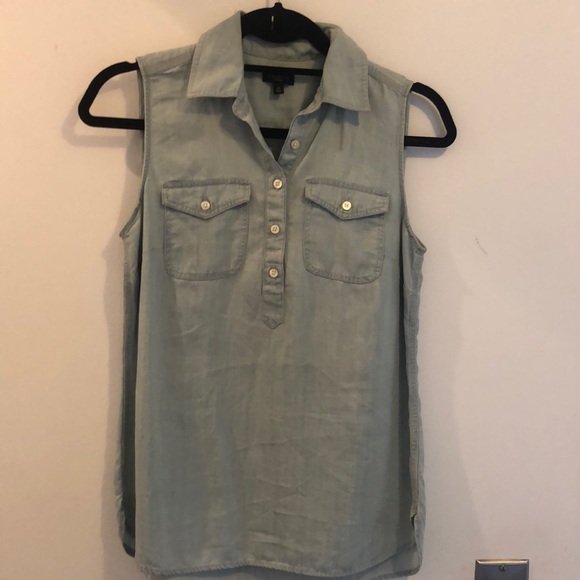 Talbots Tops - Sleeveless denim collared shirt